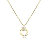 Lantisor argint placat cu aur galben cu pandantiv cerc cu pietre DiAmanti PN0315NY-AS